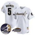 Men's Astros 1999 Throwback 35th & Astrodome Patch Vapor Premier Limited Jersey V2 - All Stitched - Pinstripe, Jeff Bagwell