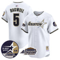 Men's Astros 1999 Throwback 35th & Astrodome Patch Vapor Premier Limited Jersey V2 - All Stitched - White, Jeff Bagwell