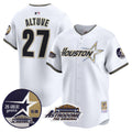 Men's Astros 1999 Throwback 35th & Astrodome Patch Vapor Premier Limited Jersey V2 - All Stitched - White, José Altuve