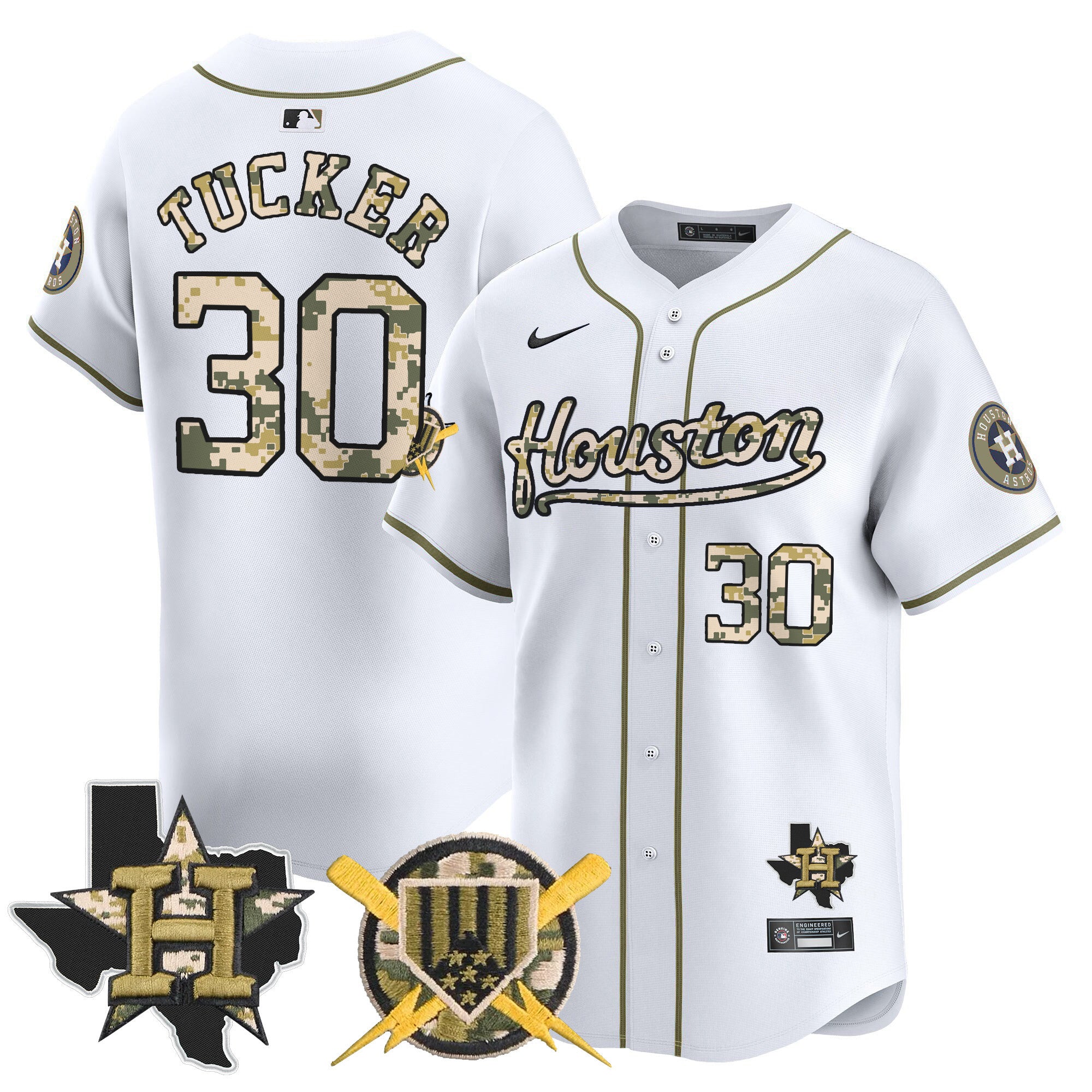 Men's Astros Armed Forces Day Vapor Premier Limited Jersey - All Stitched - Home, Kyle Tucker