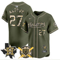 Men's Astros Armed Forces Day Vapor Premier Limited Jersey - All Stitched - Green, José Altuve