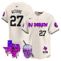Men's Astros DJ Screw 2024 Vapor Premier Limited Jersey - All Stitched - Cream, José Altuve