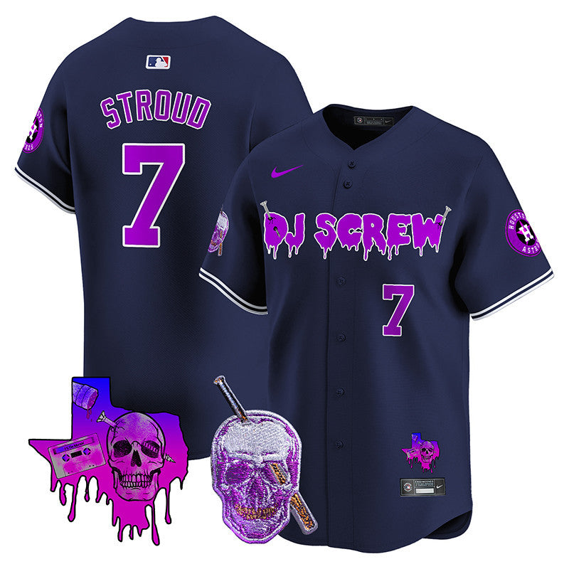 Men's Astros DJ Screw 2024 Vapor Premier Limited Jersey - All Stitched - Navy, CJ Stroud