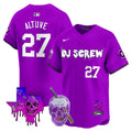 Men's Astros DJ Screw 2024 Vapor Premier Limited Jersey - All Stitched - Purple, José Altuve