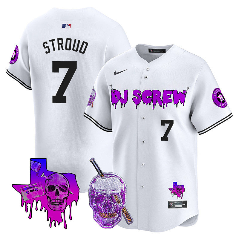 Men's Astros DJ Screw 2024 Vapor Premier Limited Jersey - All Stitched - White, CJ Stroud