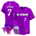 Men's Astros DJ Screw 2024 Vapor Premier Limited Jersey - All Stitched - Purple, CJ Stroud