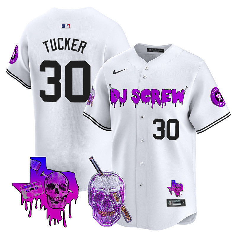 Men's Astros DJ Screw 2024 Vapor Premier Limited Jersey - All Stitched - White, Kyle Tucker