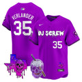 Men's Astros DJ Screw 2024 Vapor Premier Limited Jersey - All Stitched - Purple, Justin Verlander