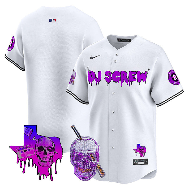 Men's Astros DJ Screw 2024 Vapor Premier Limited Jersey - All Stitched - White, Team