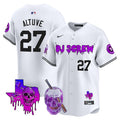 Men's Astros DJ Screw 2024 Vapor Premier Limited Jersey - All Stitched - White, José Altuve