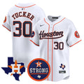 Men's Astros "Houston Strong" Patch Vapor Premier Limited Jersey - All Stitched - Home, Kyle Tucker