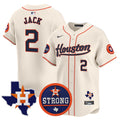 Men's Astros "Houston Strong" Patch Vapor Premier Limited Jersey - All Stitched - Cream, Travis Scott