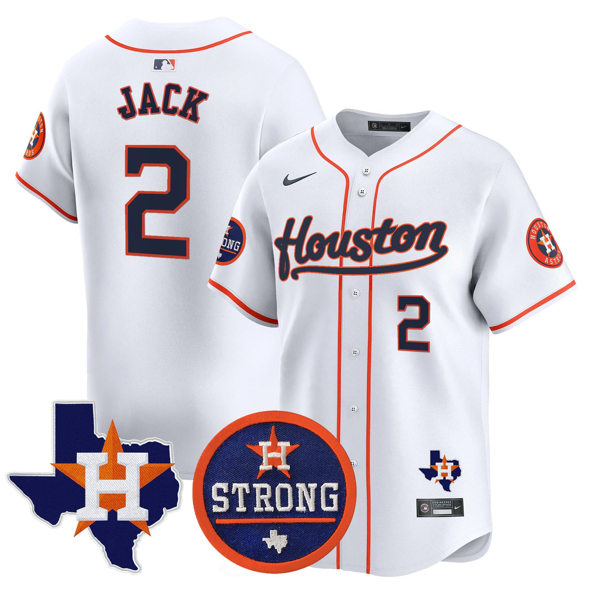 Men's Astros "Houston Strong" Patch Vapor Premier Limited Jersey - All Stitched - Home, Travis Scott