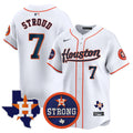 Men's Astros "Houston Strong" Patch Vapor Premier Limited Jersey - All Stitched - Home, CJ Stroud