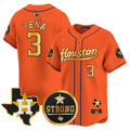 Men's Astros "Houston Strong" Patch Vapor Premier Limited Jersey - All Stitched - Orange Gold, Jeremy Pena
