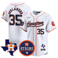 Men's Astros "Houston Strong" Patch Vapor Premier Limited Jersey - All Stitched - Home, Justin Verlander
