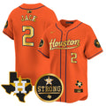 Men's Astros "Houston Strong" Patch Vapor Premier Limited Jersey - All Stitched - Orange Gold, Travis Scott