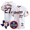 Men's Astros "Houston Strong" Patch Vapor Premier Limited Jersey - All Stitched - Home, José Altuve