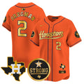 Men's Astros "Houston Strong" Patch Vapor Premier Limited Jersey - All Stitched - Orange Gold, Alex Bregman