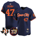 Men's Astros Space City 713 Patch Vapor Premier Limited Jersey V2 - All Stitched - Navy, Donald Trump