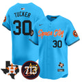 Men's Astros Space City 713 Patch Vapor Premier Limited Jersey V2 - All Stitched - Light Blue, Kyle Tucker