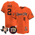 Men's Astros Space City 713 Patch Vapor Premier Limited Jersey V2 - All Stitched - Orange, Travis Scott