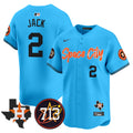 Men's Astros Space City 713 Patch Vapor Premier Limited Jersey V2 - All Stitched - Light Blue, Travis Scott