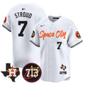Men's Astros Space City 713 Patch Vapor Premier Limited Jersey V2 - All Stitched - White, CJ Stroud