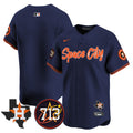 Men's Astros Space City 713 Patch Vapor Premier Limited Jersey V2 - All Stitched - Navy, Team