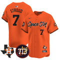 Men's Astros Space City 713 Patch Vapor Premier Limited Jersey V2 - All Stitched - Orange, CJ Stroud