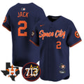 Men's Astros Space City 713 Patch Vapor Premier Limited Jersey V2 - All Stitched - Navy, Travis Scott