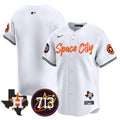 Men's Astros Space City 713 Patch Vapor Premier Limited Jersey V2 - All Stitched - White, Team