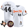 Men's Astros Space City 713 Patch Vapor Premier Limited Jersey V2 - All Stitched - White, Yordan Álvarez