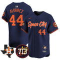 Men's Astros Space City 713 Patch Vapor Premier Limited Jersey V2 - All Stitched - Navy, Yordan Álvarez