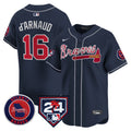 Men's Atlanta Braves 2024 Spring Training Patch Vapor Premier Limited Jersey - All Stitched - Navy, Travis D'Arnaud
