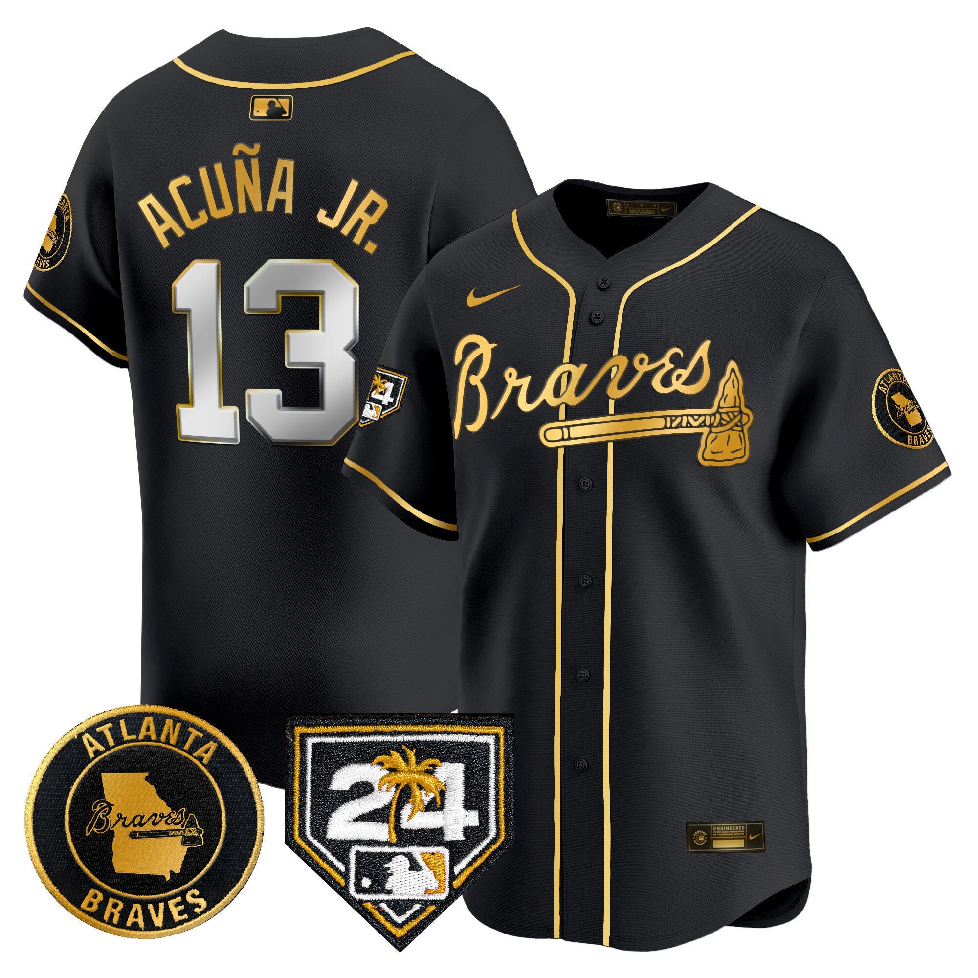 Men's Atlanta Braves 2024 Spring Training Patch Vapor Premier Limited Jersey - All Stitched