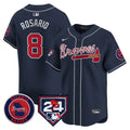 Men's Atlanta Braves 2024 Spring Training Patch Vapor Premier Limited Jersey - All Stitched - Navy, Eddie Rosario