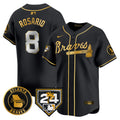 Men's Atlanta Braves 2024 Spring Training Patch Vapor Premier Limited Jersey - All Stitched - Black Gold, Eddie Rosario