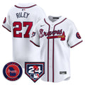 Men's Atlanta Braves 2024 Spring Training Patch Vapor Premier Limited Jersey - All Stitched - White, Austin Riley