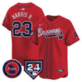 Men's Atlanta Braves 2024 Spring Training Patch Vapor Premier Limited Jersey - All Stitched - Red, Michael Harris II