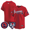 Men's Atlanta Braves 2024 Spring Training Patch Vapor Premier Limited Jersey - All Stitched - Red, Team