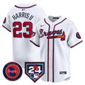 Men's Atlanta Braves 2024 Spring Training Patch Vapor Premier Limited Jersey - All Stitched - White, Michael Harris II