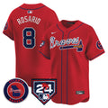 Men's Atlanta Braves 2024 Spring Training Patch Vapor Premier Limited Jersey - All Stitched - Red, Eddie Rosario