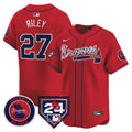 Men's Atlanta Braves 2024 Spring Training Patch Vapor Premier Limited Jersey - All Stitched - Red, Austin Riley