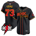Men's Atlanta Braves AC/DC Vapor Premier Limited Jersey - All Stitched - Black, Malcolm Young