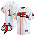 Men's Atlanta Braves AC/DC Vapor Premier Limited Jersey - All Stitched - White, Ozzie Albies