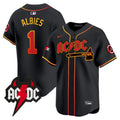 Men's Atlanta Braves AC/DC Vapor Premier Limited Jersey - All Stitched - Black, Ozzie Albies