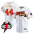 Men's Atlanta Braves AC/DC Vapor Premier Limited Jersey - All Stitched - White, Hank Aaron
