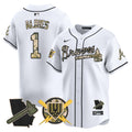 Men's Atlanta Braves Armed Forces Day Vapor Premier Limited Jersey - All Stitched - White, Ozzie Albies