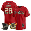 Men's Atlanta Braves Armed Forces Day Vapor Premier Limited Jersey - All Stitched - Red, Matt Olson